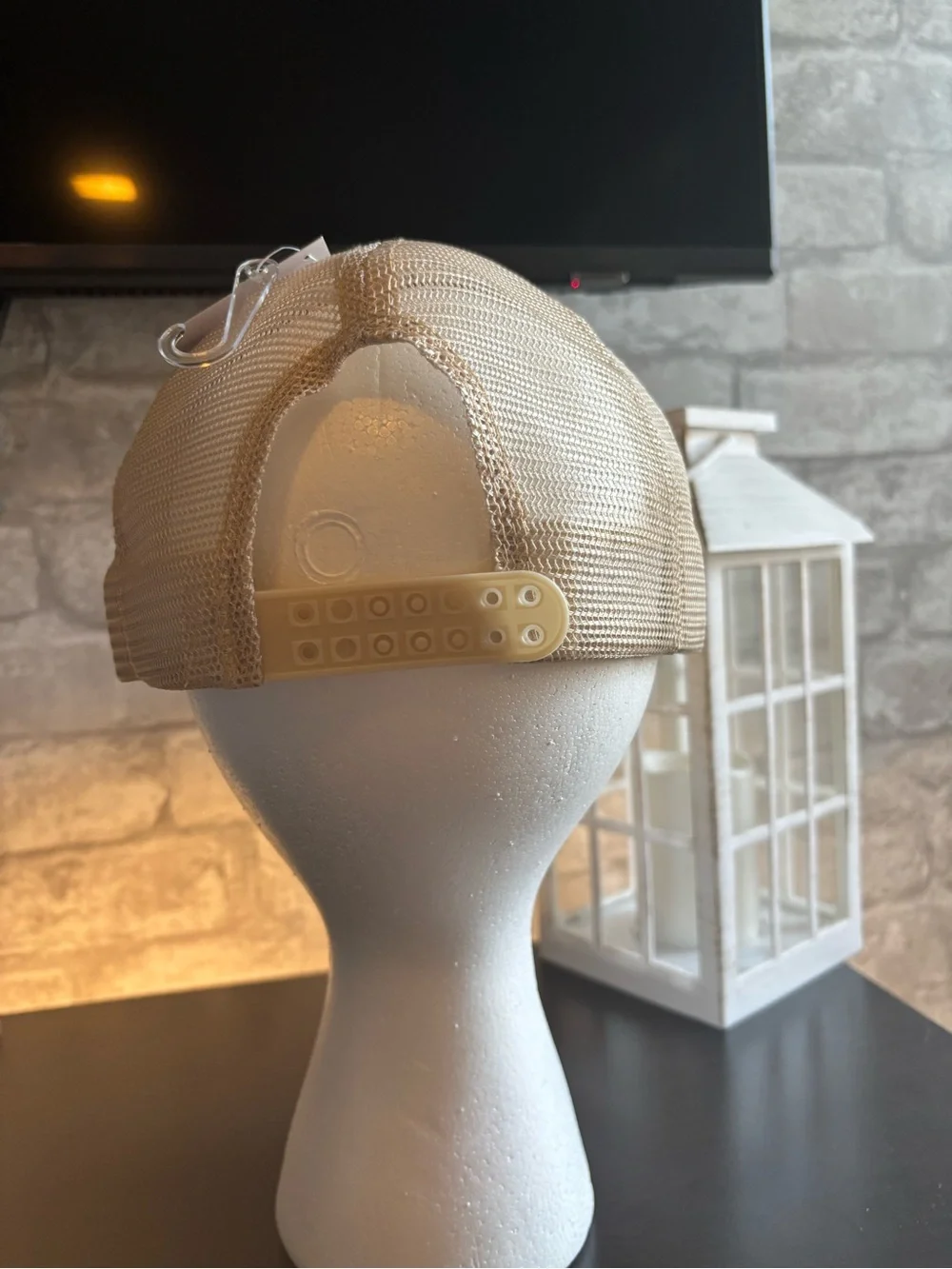 Beige Sequin, Gold Chain Embellished Trucker Cap (Handmade design).